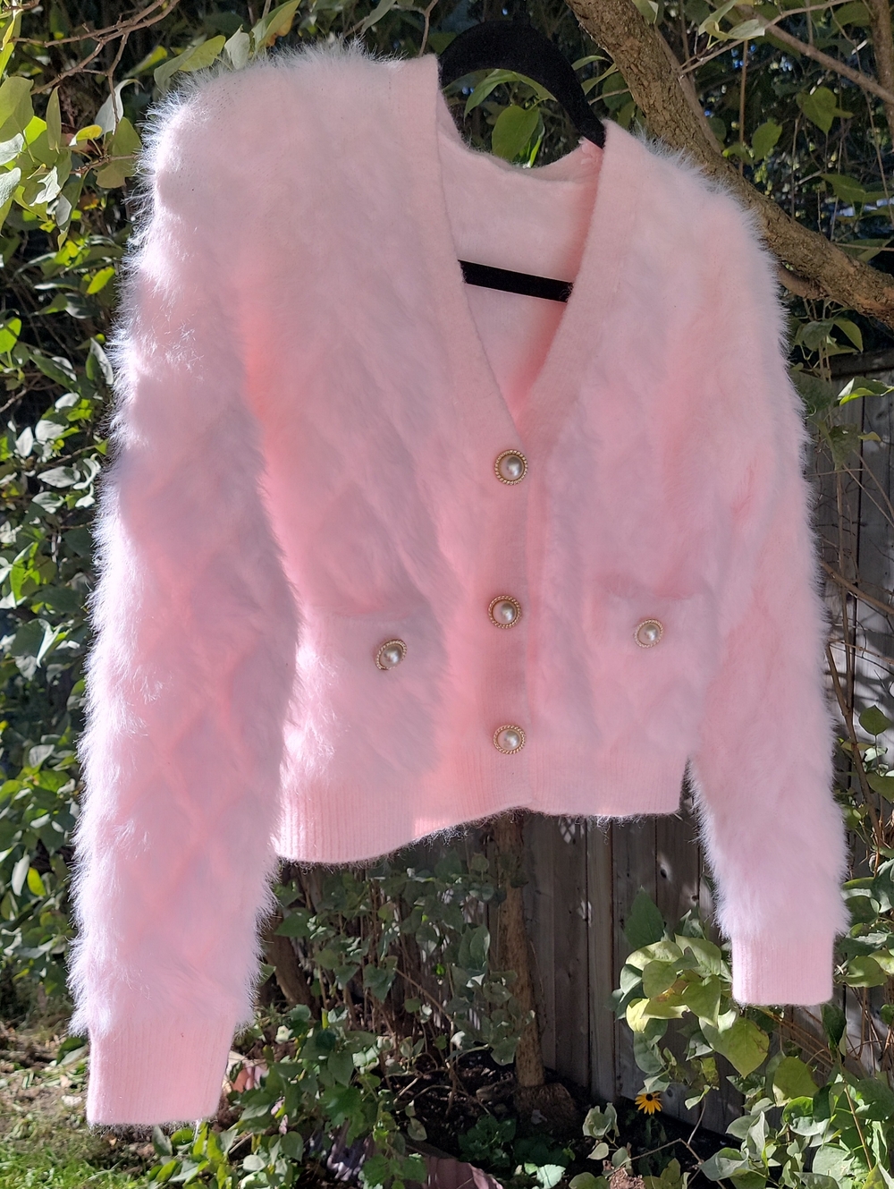 NEW PINK FAUX FUR COZY CARDIGAN